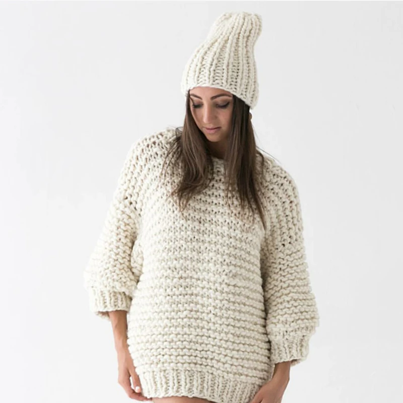 Casual Winter Knitted Hats for Women Fashion Keep Warm Manual Wool Knitted Earmuffs Soft Hats Girls Caps