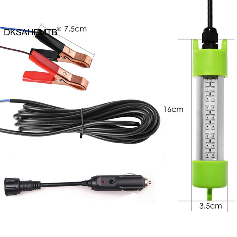 LED Fishing Light for Night Fishing Underwater Fish Finder Lamp with  Clip/Lighter 5/7.5m Cord Fishing Tool Accessories Light