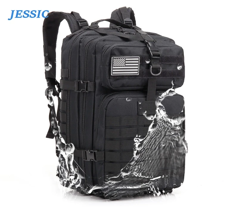 

JESSIC 45L Large Capacity Man Army Tactical Military Assault Bag Outdoor Pack Trekking Camping Hunting Grizzly Tactical Backpack