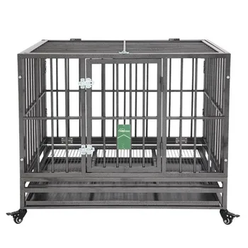 

36” Heavy Duty Dog Cage Crate Kennel Metal Pet Playpen Portable with Tray Silver Dog Products Dog's house Dog Cage