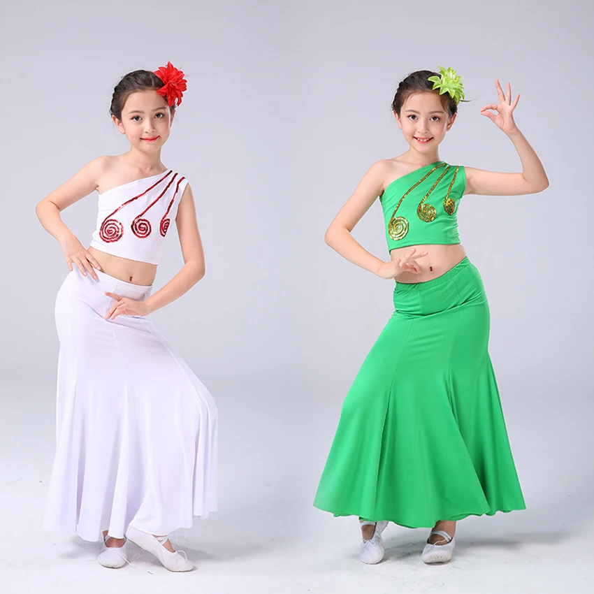 Роскошный детский костюм для традиционных восточных китайских танцев девочек