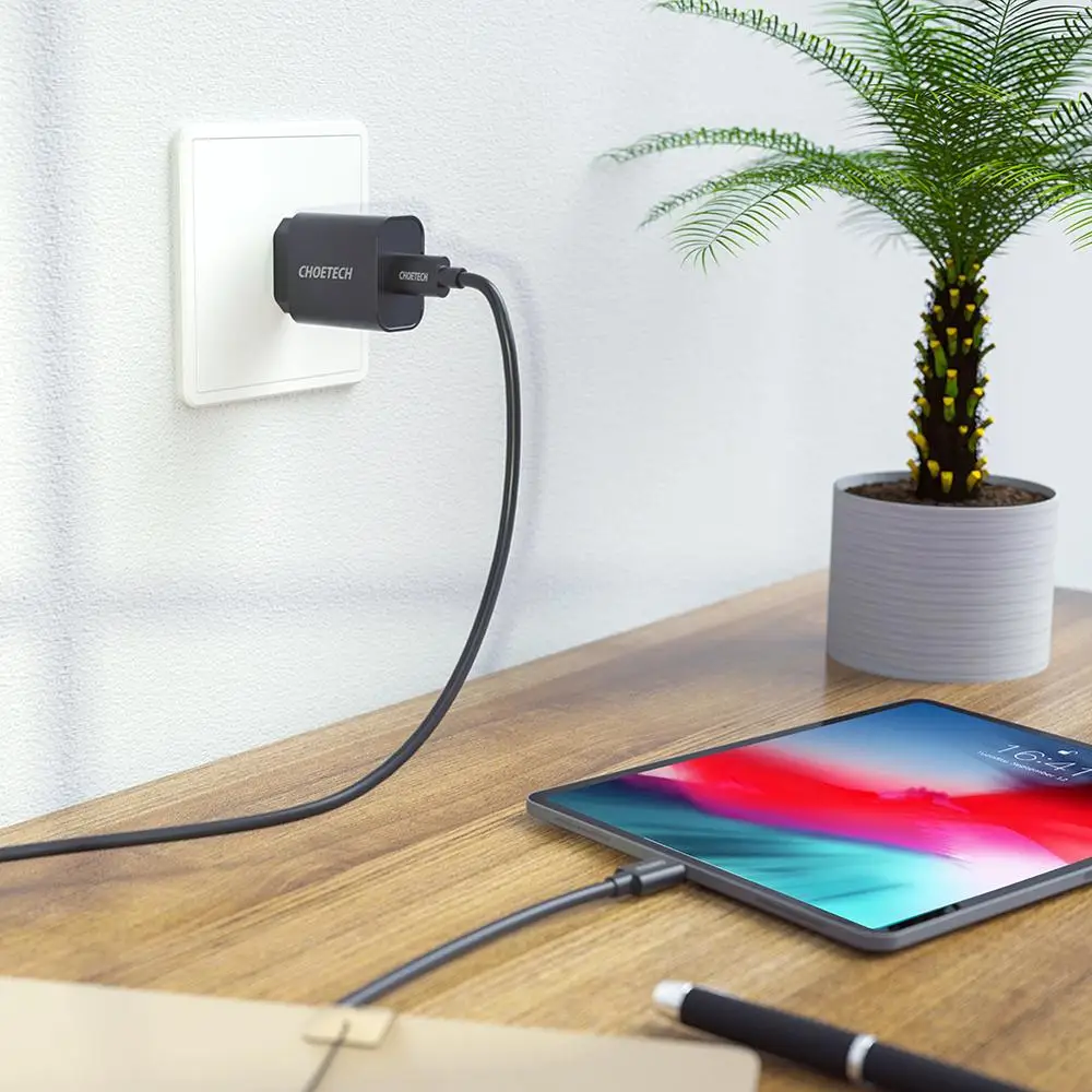 CHOETECH Quick Charge 3,0 18 Вт USB-C адаптер питания быстрое зарядное устройство PD для iPhone 11 Xs X 8 PD 3,0 usb type C зарядное устройство настенное зарядное устройство