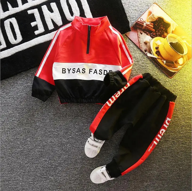 Boys'Dress весенне-осенняя куртка с воротником для мальчиков Модная санитарная одежда для отдыха+ брюки комплект из двух предметов