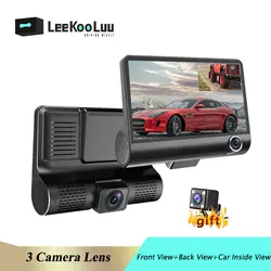 LeeKooLuu Автомобильный видеорегистратор 1080P HD 4,0 дюймов Даш камера двойной объектив с камерой заднего вида видеорегистратор авто регистратор