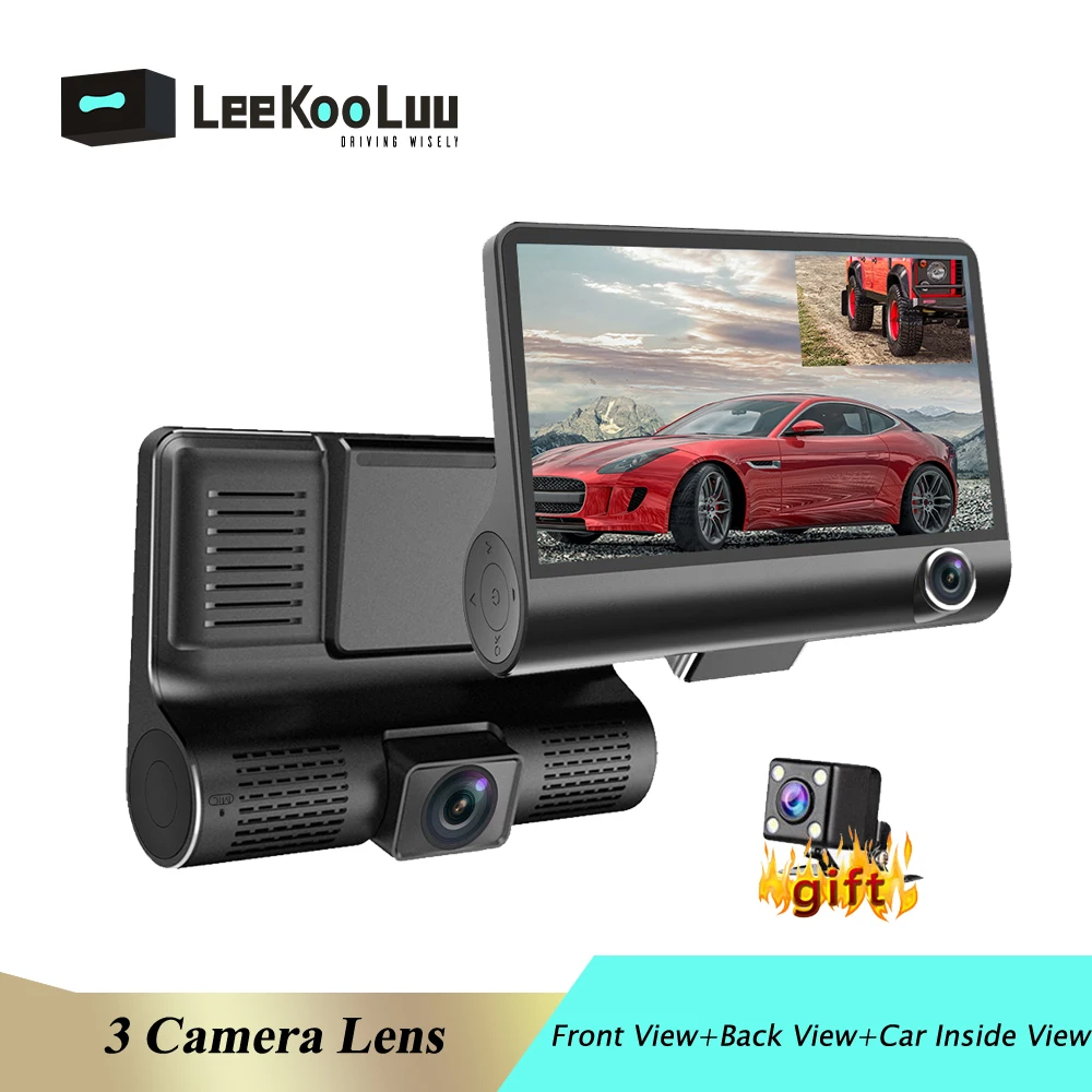 

LeeKooLuu Car DVR 1080P HD 4.0 Inch Dash Camera Dual Lens With Rear View Camera Video Recorder Auto Registrator Dvrs Dash Cam