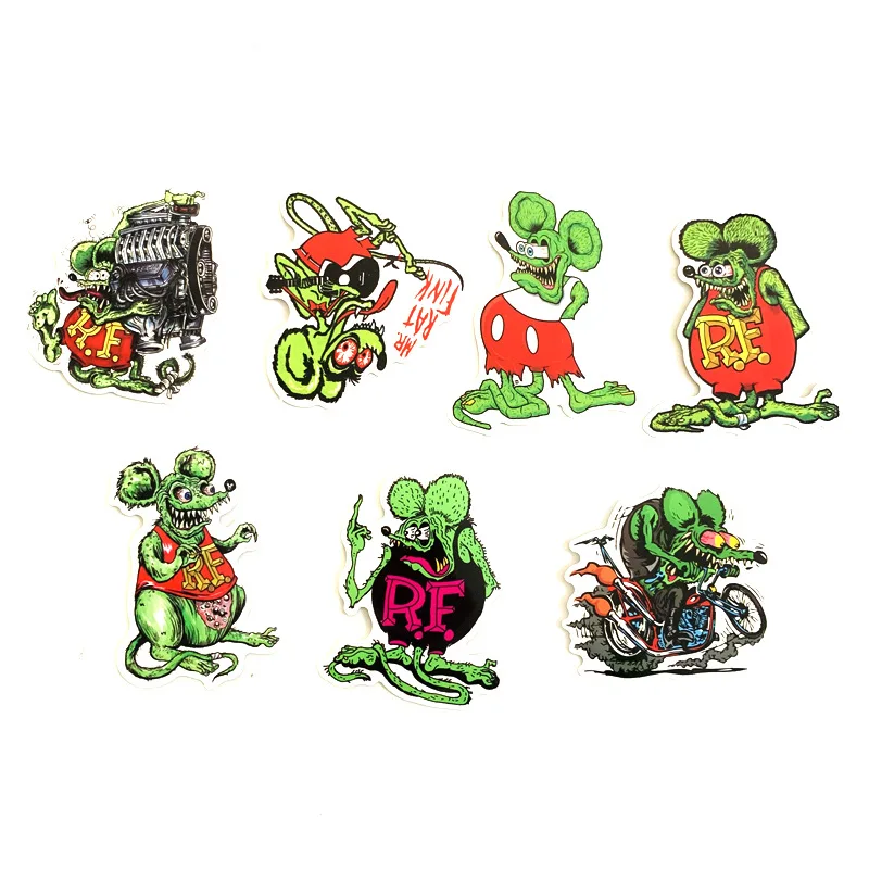 Td ZW 10 шт. Rat Fink наклейки для сноуборда ноутбука багаж автомобильный холодильник DIY Стайлинг домашний декор из винила Pegatina