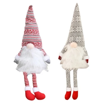 

Christmas Tree Topper Spring Snowflake Long Hat Swedish Gnome Santa Ornament Home Holiday Xmas Party Decorations
