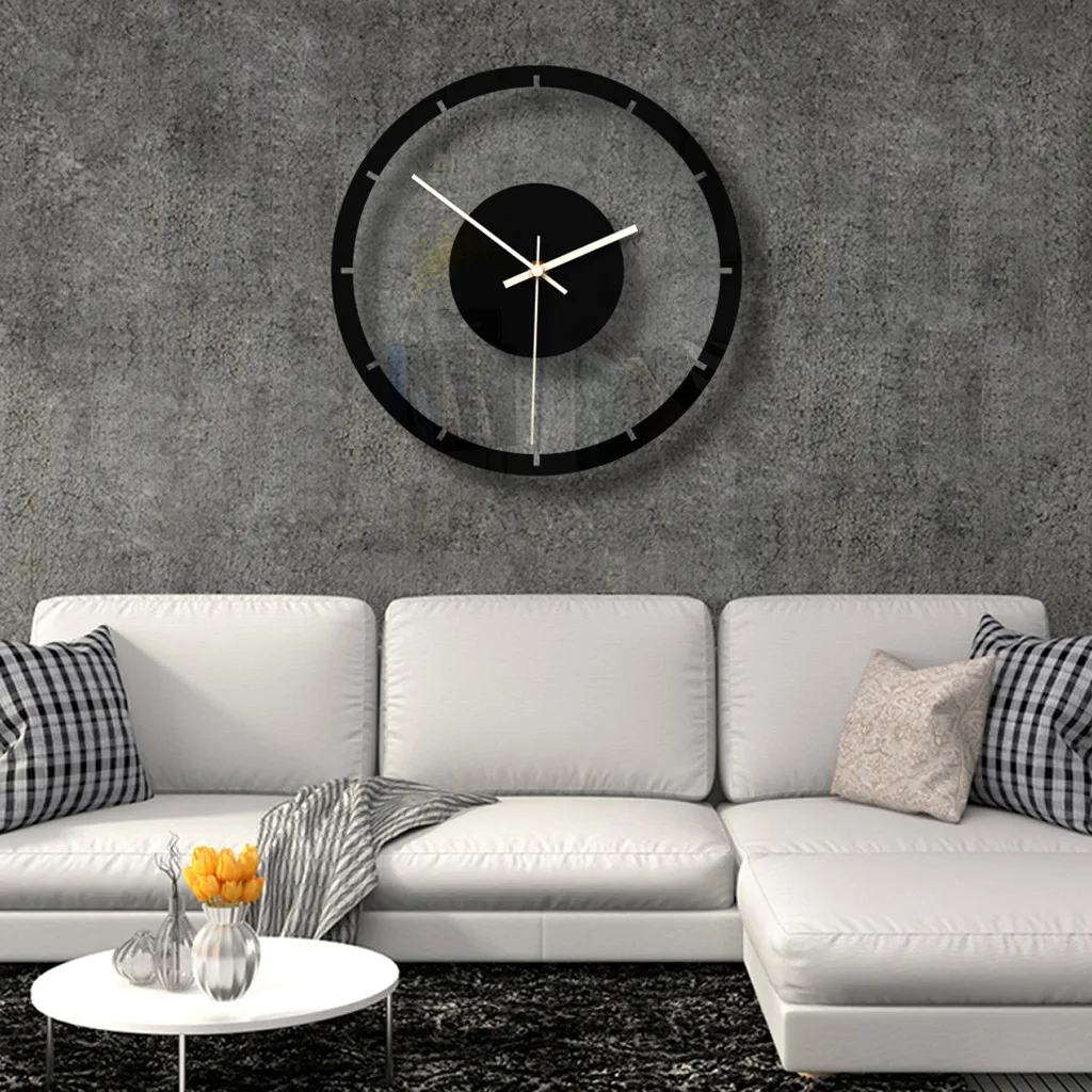Wall Clock Modern Design Nordic Style Wall Clock Silent Transparent Acrylic Clock Home Living Room Wall Clock Modern Design Home
