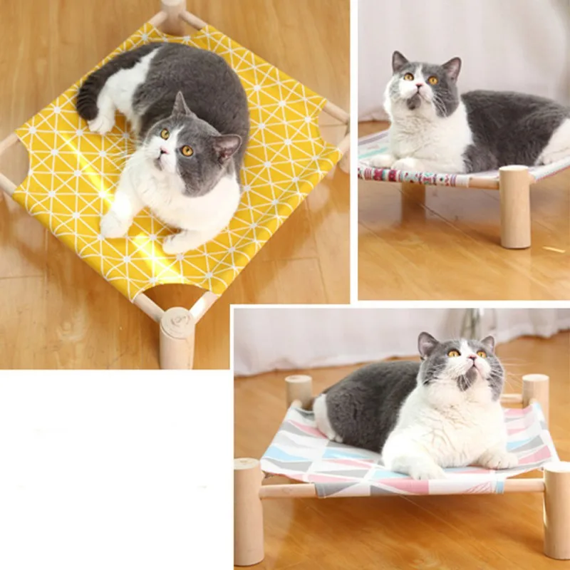 

Cat Bed Raised Lifted Hammock Stand With Frame Suspenden Breathable Platform Detachable Washable Pad Pet Hammock