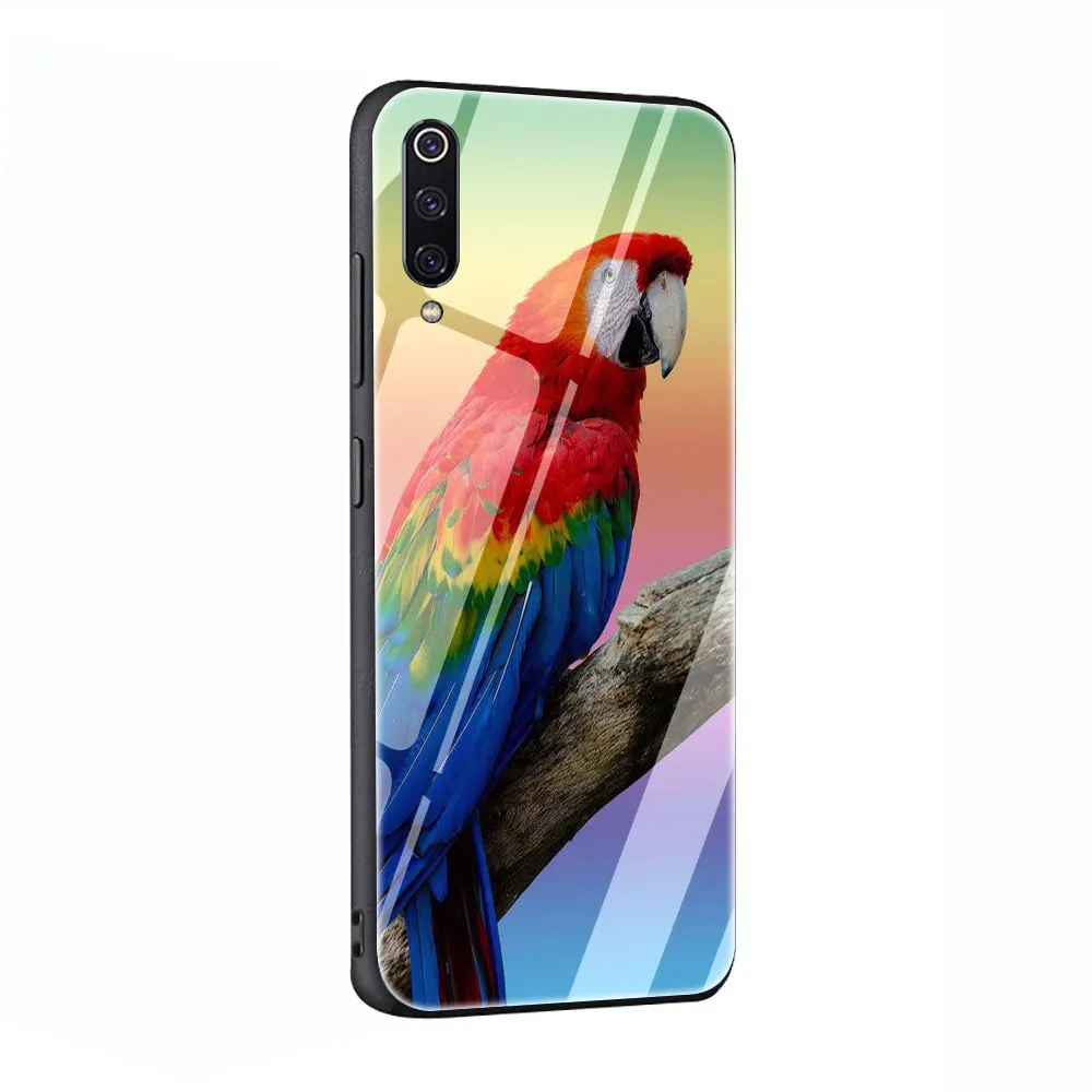 Синий Ringneck Parrot Art чехол из закаленного стекла для Xiaomi 8 Lite A1 A2 9 Redmi Note 5 6 7 Pro 6A 4X F1 - Цвет: G3