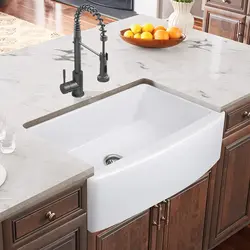 30 x 21 Inch Whit Farmhouse  Sink Fireclay Porcelain Single Bowl Kitchen Sink White with Protective Bottom Grid and Strainer