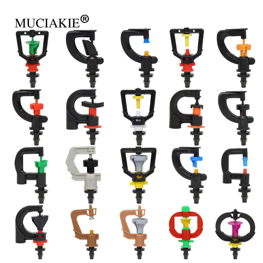 

MUCIAKIE Garden Irrigation 360 Degree Hanging G Type Rotating Refraction Sprinklers Micro Water Misting Nozzle With 1/4" Barb