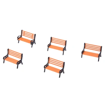 

5pcs Plastic Model Park Bench Model Landscape 1:50 w/ Black Arm
