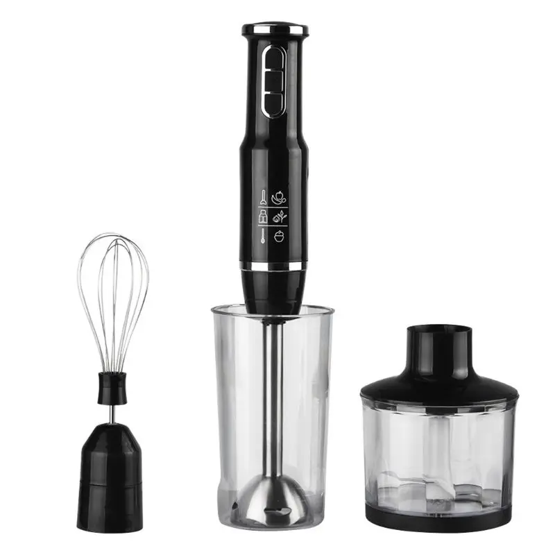 

4 in 1 Multi-Purpose Immersion Blender 3-Speed Hand Blender with Leaf Stainless Steel Blades for Baby Food Juices Sauces