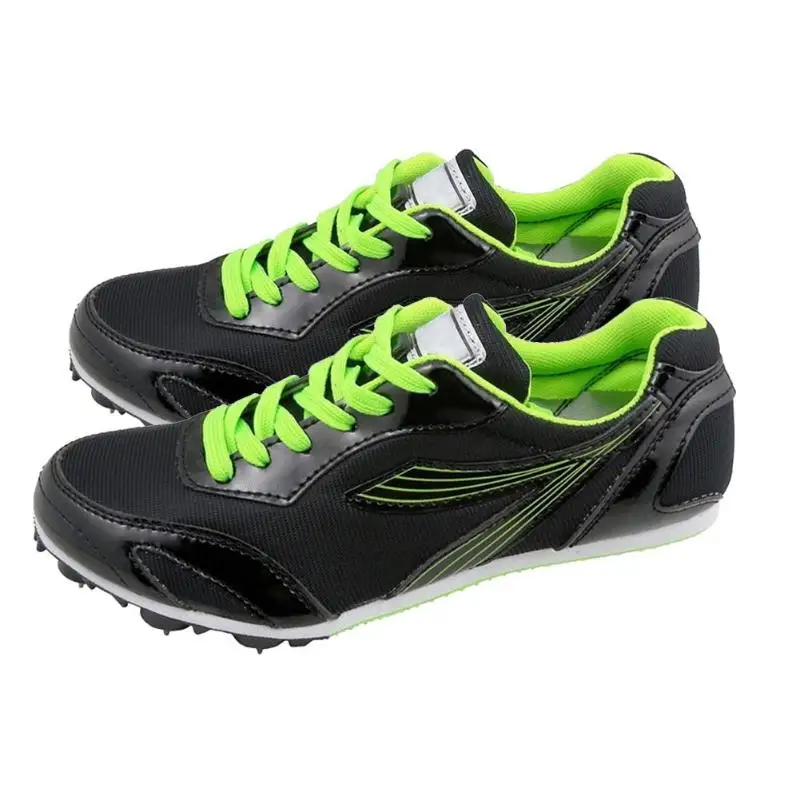 Профессиональная обувь с шипами для занятий спортом, для мужчин и женщин, спортивная обувь для бега, Беговая беговая Обувь, мягкая обувь, кроссовки 40-42 - Цвет: Черный