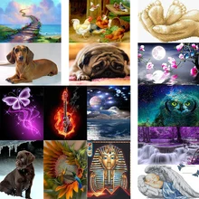 Домашний животный пейзаж, персонаж, 5D алмазная живопись, Набор для вышивки крестиком, мандула, настенная наклейка, мозаика, алмазная вышивка на заказ