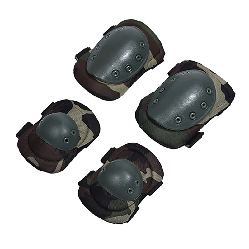 

4pcs/set Adjustable Breathable Elbow Knee Sleeve Pad Protector Outdoor Riding Climbing CS Battle Body Protection