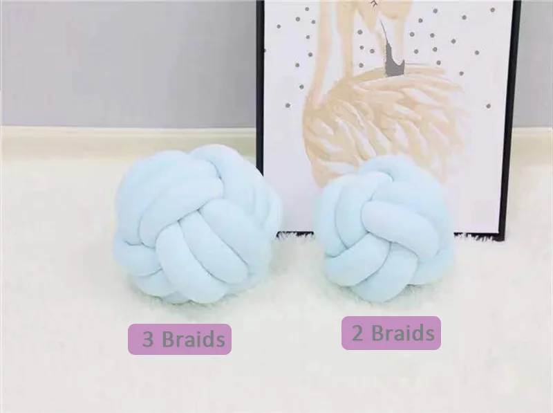 Blue-3 braids 3 косички/2 косички тканые Детские Декор детской кроватки завязанная узлом, заплетенная плюшевая детская колыбель Декор новорожденный подарок подушка - Цвет: Blue-3 braids