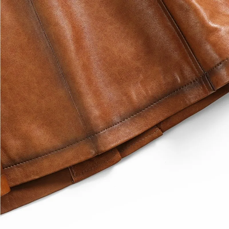 high quality Women Designer Genuine Leather Sheepskin Long Coats Fashion Sashes Belt Quality Real Leather Trench Windbreak