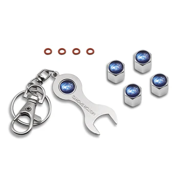

4pcs Car Valve Caps Wrench Keychain Metal Wheel Parts Car Styling for Subaru Impreza Forester Tribeca XV BRZ Forest Human Lion X