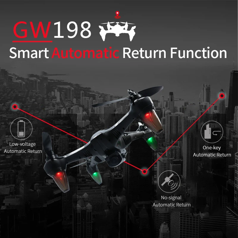  GW198 FPV + SD Card RC quadcopter with camera HD DRONE GPS with a cam 1080P drones profesionales se