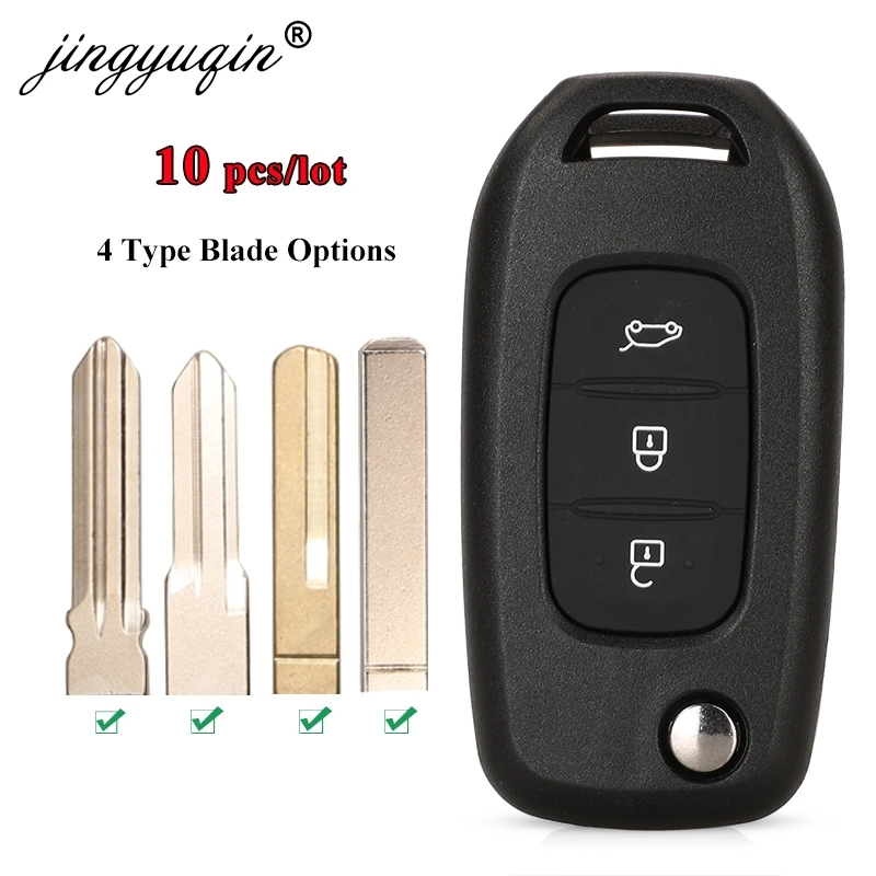 US $65.44 jingyuqing 10pcs Car Key Case For Renault Kadjar Captur Symbol Koleos Megane Logan Sandero Trafic Duster Remote Cover Shell 3BTN