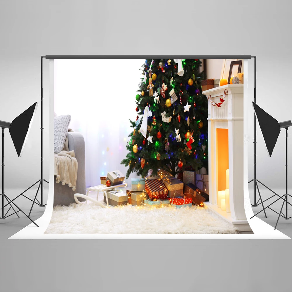 VinylBDS Christmas Backdrop Photography Tree Toys Photographie Background Warmth Indoor Backdrops for Photo Studio | Электроника