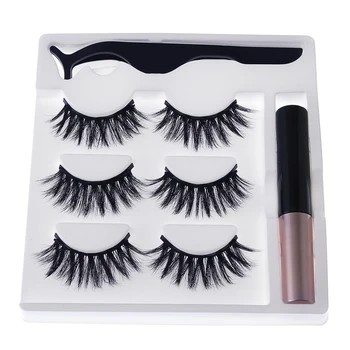 

10 type 3 Pairs Magnetic False Eyelashes Lashes with Magnetic Liquid Eyeliner Kit Waterproof Long Lasting Eyelash Extension set