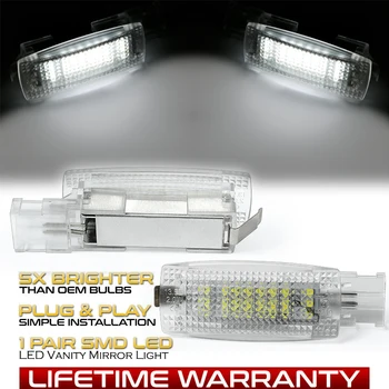 

2Pcs LED Interior Sun Visor Vanity Mirror Light Reading Lamps For VW Golf 4 5 6 7 Plus Passat B5 B6 B7 CC Jetta Polo Beetle EOS