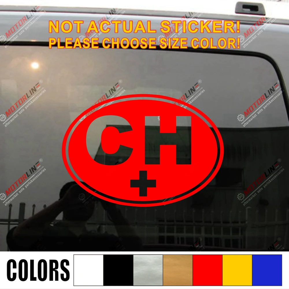 スイススイス Ch オーバル国コード車デカールステッカービニールダイカットなしの背景 サイズと色を選択 Sticker Vinyl Car Decal Stickercar Decal Aliexpress