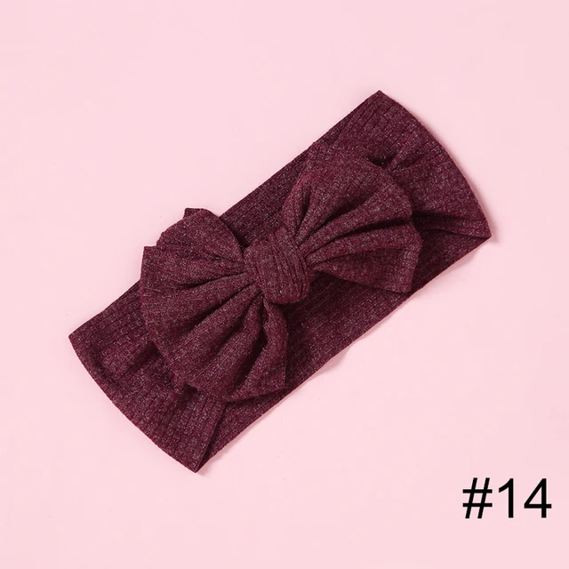 1pcs Solid Color Bowknot Baby Headband Elastic Turban Hairband Baby Girl Headbands Hair bands for Baby Girls Hair accessories 14