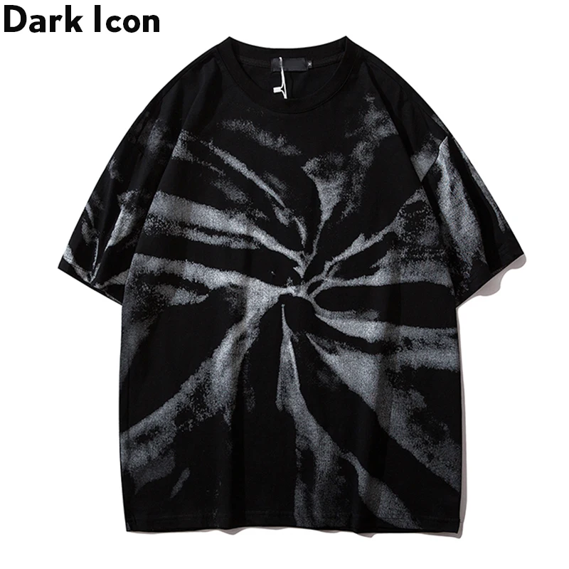 Черная футболка с принтом пейсли Dark Icon в стиле хип хоп для мужчин и женщин летняя