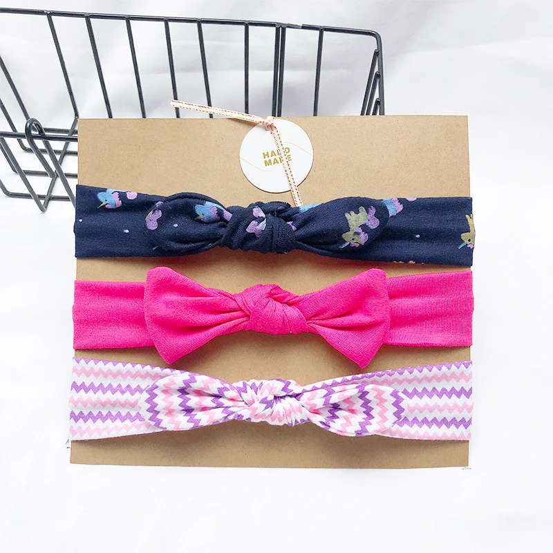 baby accessories clipart 3pcs/lot Dot/stripe/Print Flower Cartoon Bow Elastic Headbands Toddler Turban Hair Band Baby Girl Bows Hair Accessories Baby Accessories discount