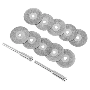 

10pcs 25mm Diamond Cutting Discs Mini Circular Saw Blade with 2pcs 3mm Diameter Fixed Rod Cut-Off Wheel Disc for Cutting Glass