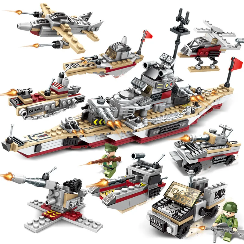 

Bismarck Battleship Military series children's puzzle kit toys compatible with Lego Boy gifts
