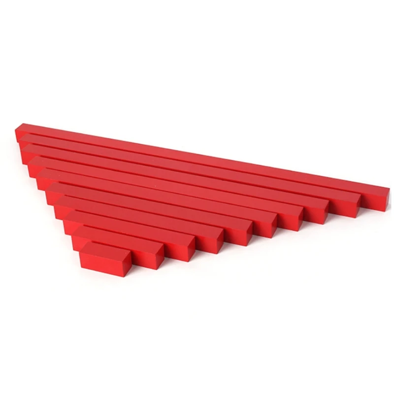 Монтессори Деревянные красные длинные палочки математический стержень игрушки для детей развивающие Раннее Обучение