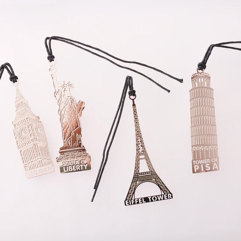 London Elizabeth Eiffel Tower Statue Of Liberty Metal Book Markers For Books Paper Clips Office Supplies metal bookmark,bookmarks stationery supplies