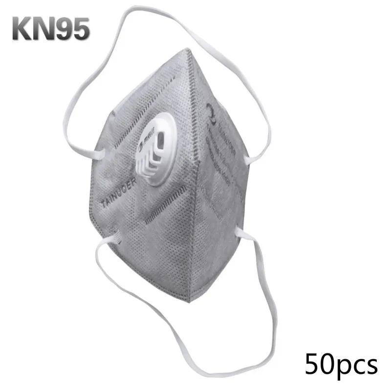

50pcs/lot Mask Protection N95 Respirator Mask KN95 Reusable Non-woven PM2.5 Anti Dust masque Mouth Valve Mask gaz maskesi masker