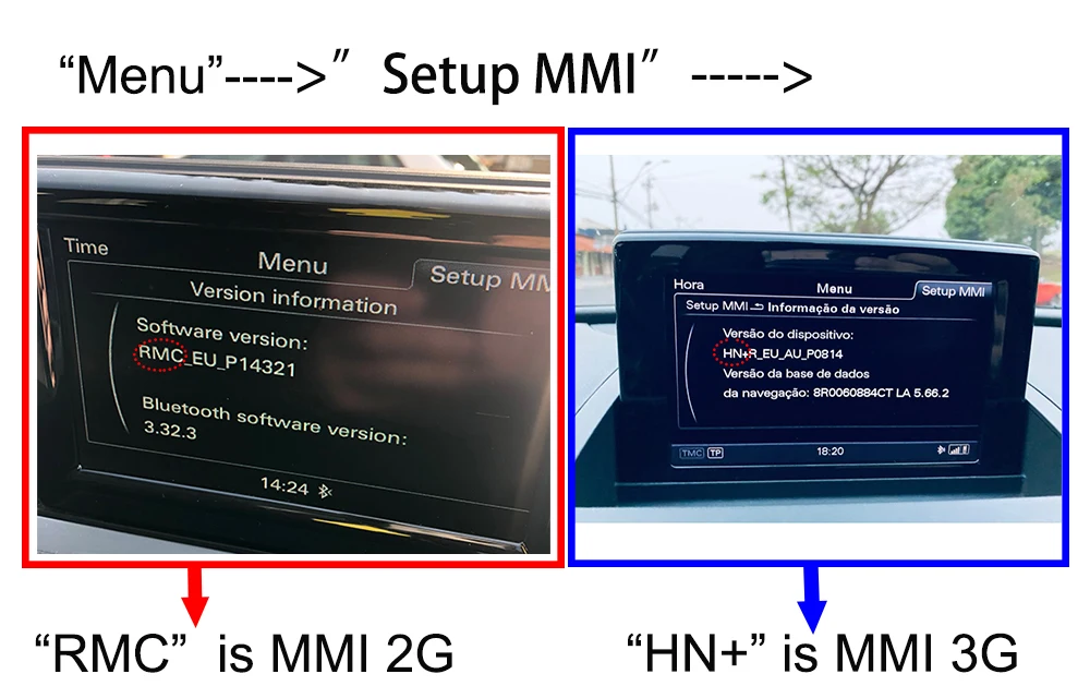Audi A1 Q3 MMI 2G 3G Diffirence