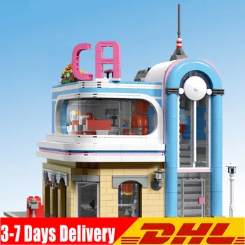 

DHL MOULD KING City Streetview Toys The Downtown Diner Model Sets with MOC Assembly Bricks Building Blocks Kids Toys