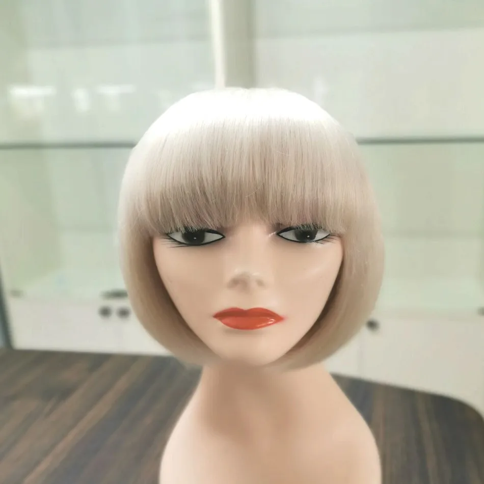 

Недорогие короткие парики с челкой XMH, человеческие волосы, натуральные бразильские прямые волосы, парики для женщин 10 дюймов