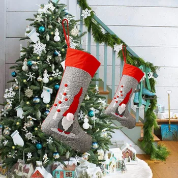 

Creative Christmas Stockings Faceless Doll Christmas Stockings Gift Bag Fireplace Decoration Socks Festival Hanging Socks Decor