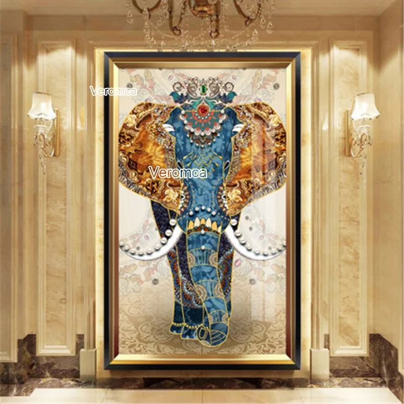 5D DIY Full Drill Diamond Painting Elephant Cross Stitch Kits Art Wall Decors
