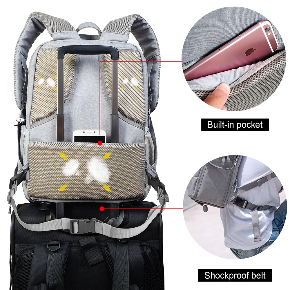 CADeN L5 II Противоугонная DSLR сумка, рюкзак для фотоаппарата многофункциональная дорожная уличная Водонепроницаемая Противоударная сумка для видео для Canon Nikon