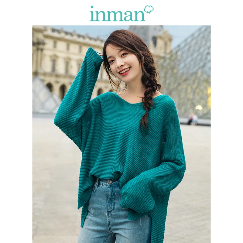INMAN, Новое поступление 2019, круглый вырез, Ретро стиль, полосатый, Повседневный, гонконг стиль, свободный, с открытыми плечами, рукав, Женский п... INMAN, Новое поступление 2019, круглый вырез, Ретро стиль, полосатый, Повседневный, гонконг стиль, свободный, с открытыми плечами, рукав, Женский п...