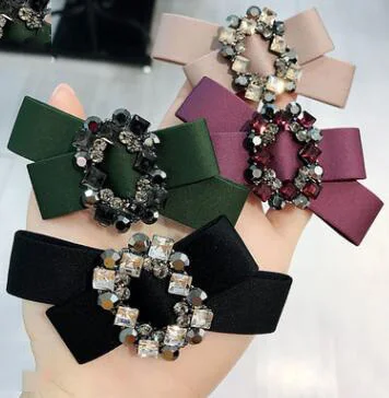 Korea Handmade Flower Crystal Hair Accessories For Girls Pearl Hair Bows Rim Hairpin Hair Clips Barrette