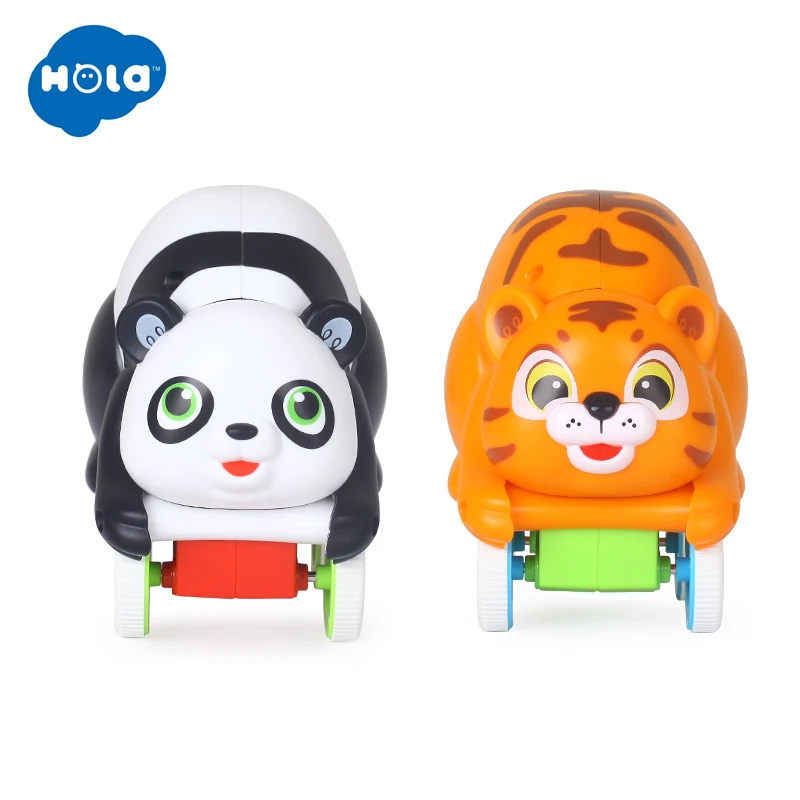 

HOLA TOYS 3120 Cute Cartoon Toy Vehicles Running Car Toy Animal Tiger / Pardon Wind Up Newborn Toy for children gifts