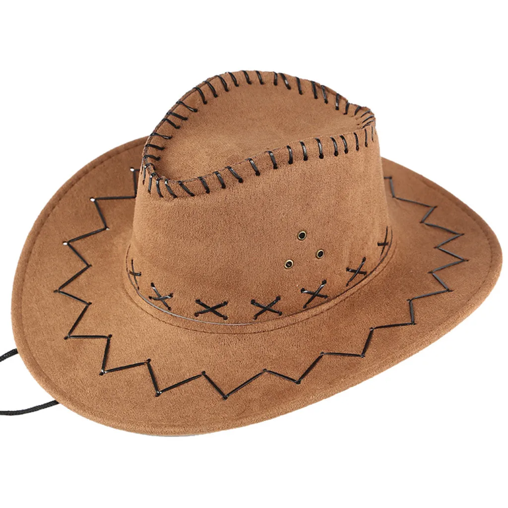 Ковбойская шляпа в западном стиле, ковбойская шляпа для джентльмена, ковбойская джазовая Кепка с замшевой кепкой для джентльмена, винтажная Кепка с широкими полями из джинсовой кожи