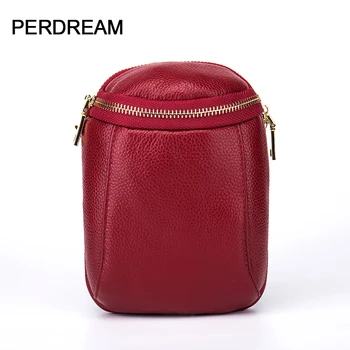 

2020 new top layer cowhide double-layer mini mobile phone bag Korean version of the simple fashion one-shoulder diagonal bag