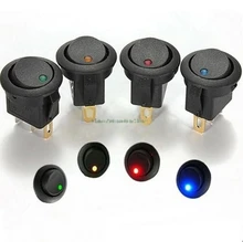 20 pces 12 v led interruptor de balancim luz de ponto led 3 pinos interruptor de ligar-desligar led iluminado painel do carro painel de instrumentos spst interruptor de alternância